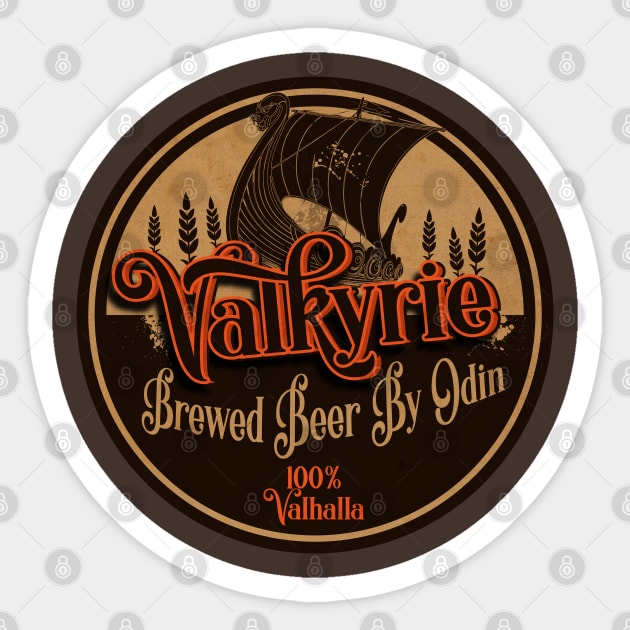 Valkyrie Brewed Beer Sticker by CTShirts